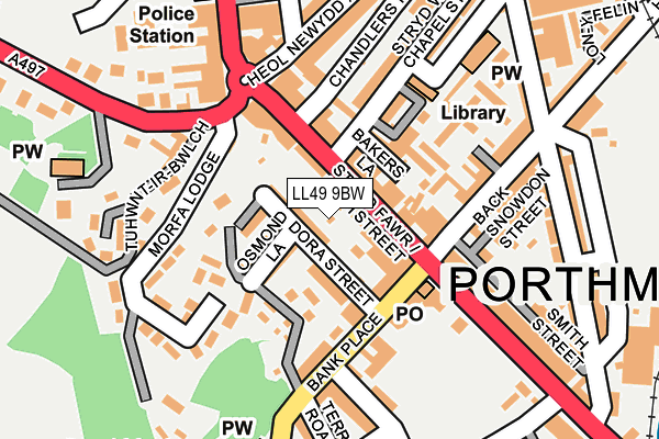 LL49 9BW map - OS OpenMap – Local (Ordnance Survey)