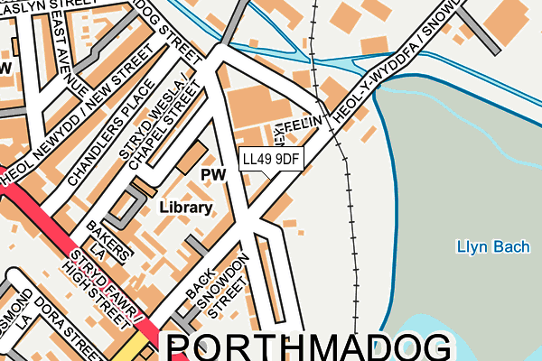 Map of PORTHMADOG HAND CAR WASH LTD at local scale