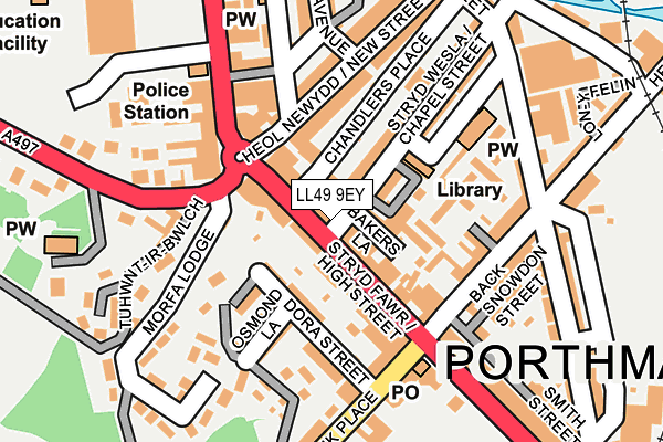 LL49 9EY map - OS OpenMap – Local (Ordnance Survey)