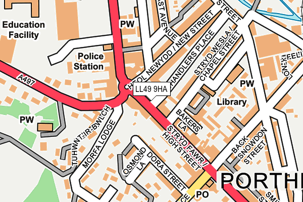 LL49 9HA map - OS OpenMap – Local (Ordnance Survey)