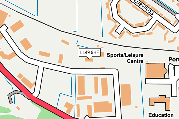 LL49 9HF map - OS OpenMap – Local (Ordnance Survey)