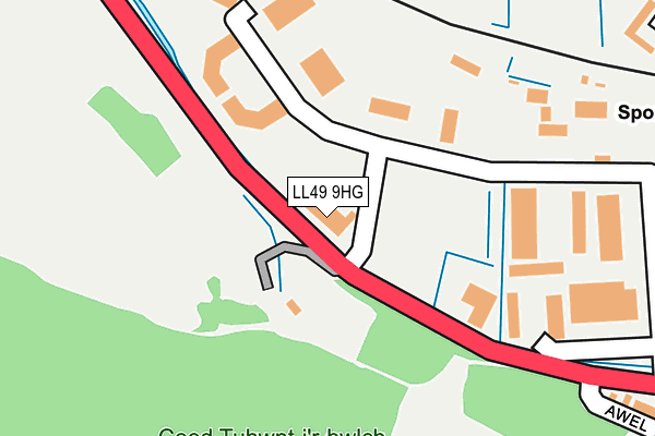 LL49 9HG map - OS OpenMap – Local (Ordnance Survey)
