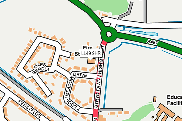 LL49 9HR map - OS OpenMap – Local (Ordnance Survey)