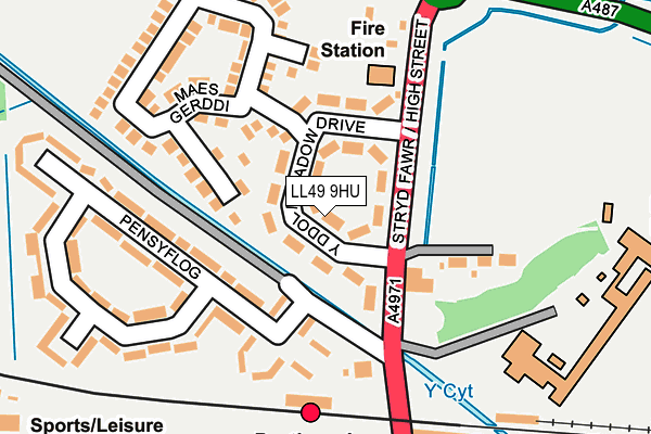 LL49 9HU map - OS OpenMap – Local (Ordnance Survey)