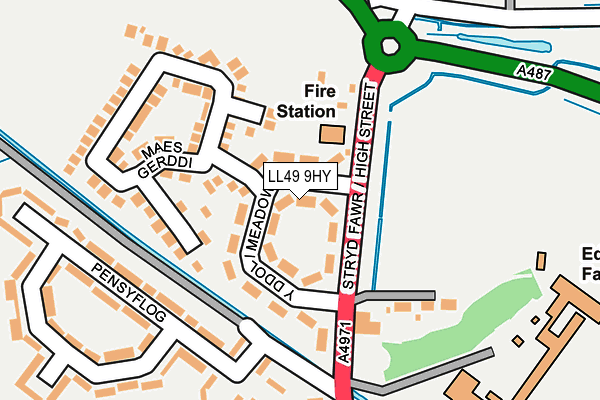 LL49 9HY map - OS OpenMap – Local (Ordnance Survey)