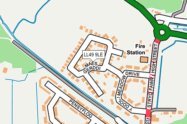 LL49 9LE map - OS OpenMap – Local (Ordnance Survey)