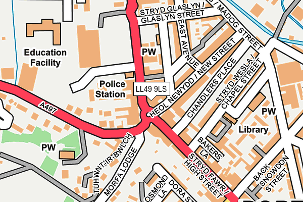 LL49 9LS map - OS OpenMap – Local (Ordnance Survey)