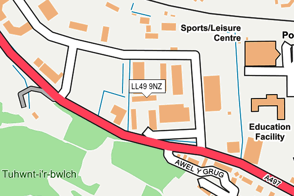 LL49 9NZ map - OS OpenMap – Local (Ordnance Survey)