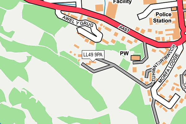 LL49 9PA map - OS OpenMap – Local (Ordnance Survey)