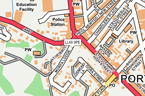 LL49 9PE map - OS OpenMap – Local (Ordnance Survey)