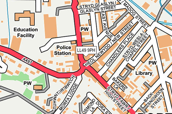 LL49 9PH map - OS OpenMap – Local (Ordnance Survey)