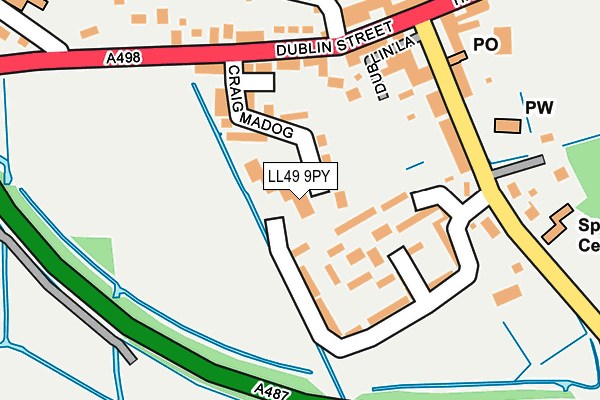 LL49 9PY map - OS OpenMap – Local (Ordnance Survey)