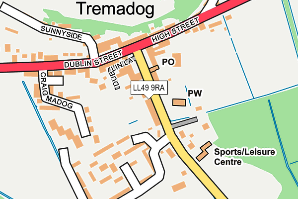 LL49 9RA map - OS OpenMap – Local (Ordnance Survey)
