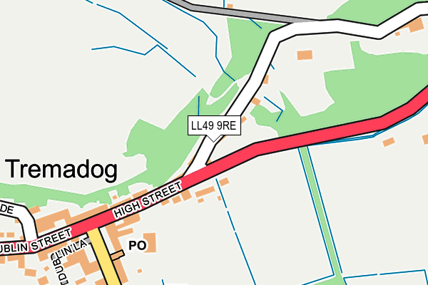 LL49 9RE map - OS OpenMap – Local (Ordnance Survey)