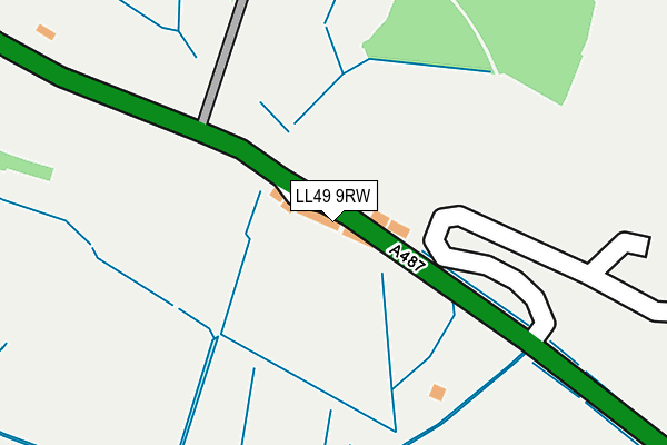 LL49 9RW map - OS OpenMap – Local (Ordnance Survey)