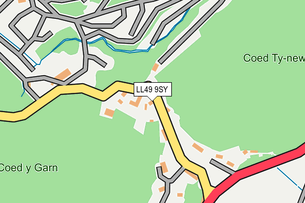 LL49 9SY map - OS OpenMap – Local (Ordnance Survey)