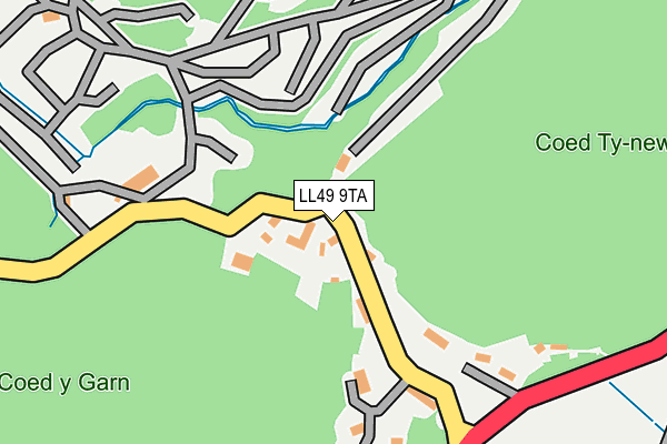 LL49 9TA map - OS OpenMap – Local (Ordnance Survey)
