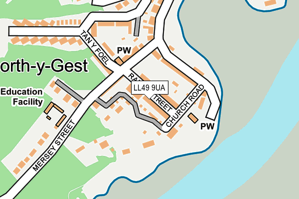 LL49 9UA map - OS OpenMap – Local (Ordnance Survey)