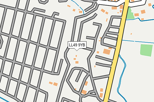 LL49 9YB map - OS OpenMap – Local (Ordnance Survey)