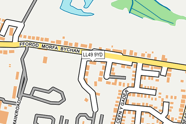 LL49 9YD map - OS OpenMap – Local (Ordnance Survey)