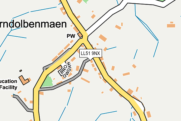 LL51 9NX map - OS OpenMap – Local (Ordnance Survey)