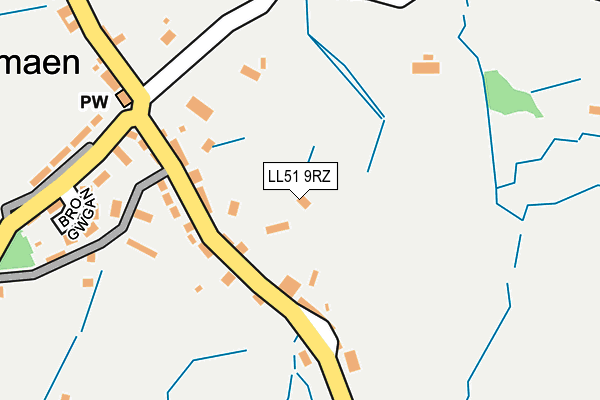 LL51 9RZ map - OS OpenMap – Local (Ordnance Survey)