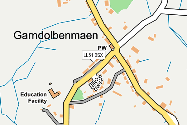 LL51 9SX map - OS OpenMap – Local (Ordnance Survey)