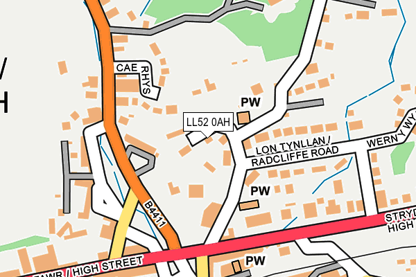 LL52 0AH map - OS OpenMap – Local (Ordnance Survey)