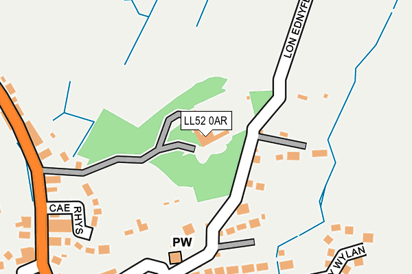 LL52 0AR map - OS OpenMap – Local (Ordnance Survey)