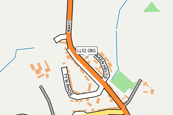 LL52 0BG map - OS OpenMap – Local (Ordnance Survey)