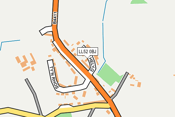 LL52 0BJ map - OS OpenMap – Local (Ordnance Survey)