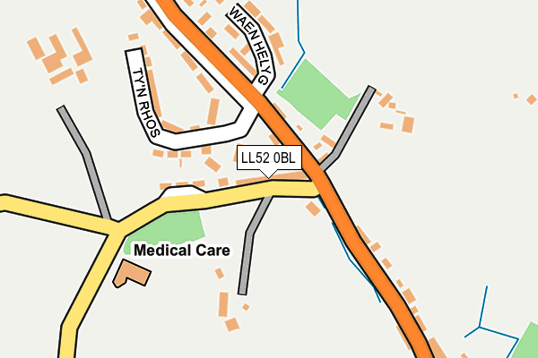 LL52 0BL map - OS OpenMap – Local (Ordnance Survey)
