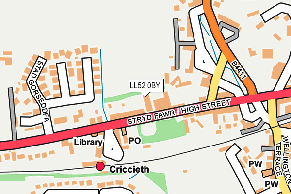 LL52 0BY map - OS OpenMap – Local (Ordnance Survey)