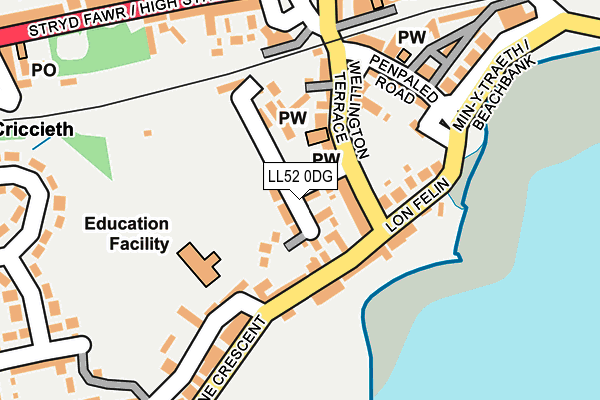 LL52 0DG map - OS OpenMap – Local (Ordnance Survey)