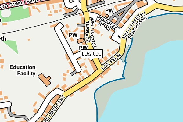 LL52 0DL map - OS OpenMap – Local (Ordnance Survey)
