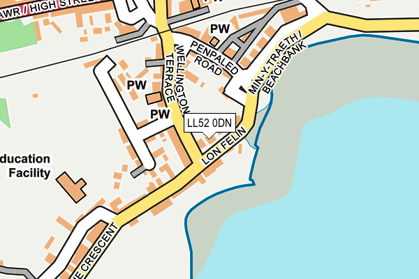 LL52 0DN map - OS OpenMap – Local (Ordnance Survey)