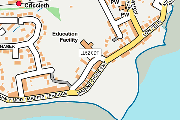 LL52 0DT map - OS OpenMap – Local (Ordnance Survey)