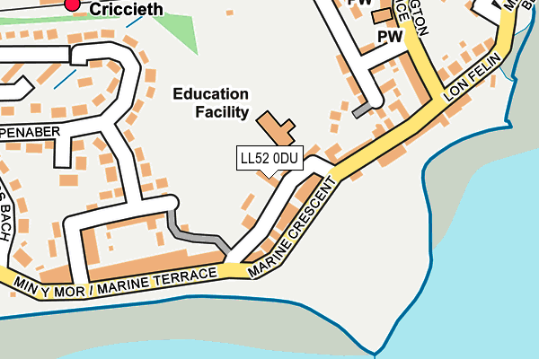 LL52 0DU map - OS OpenMap – Local (Ordnance Survey)