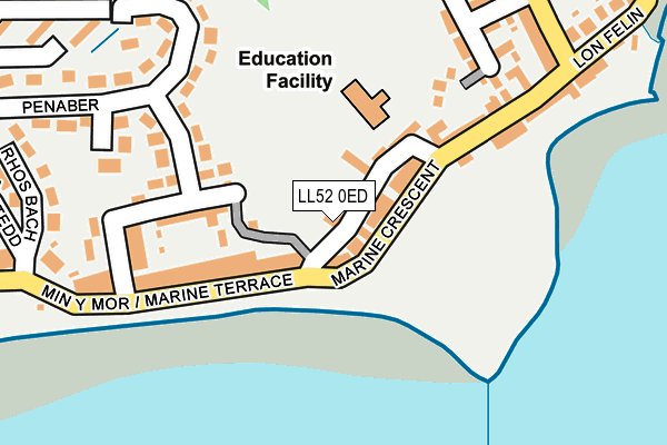 LL52 0ED map - OS OpenMap – Local (Ordnance Survey)
