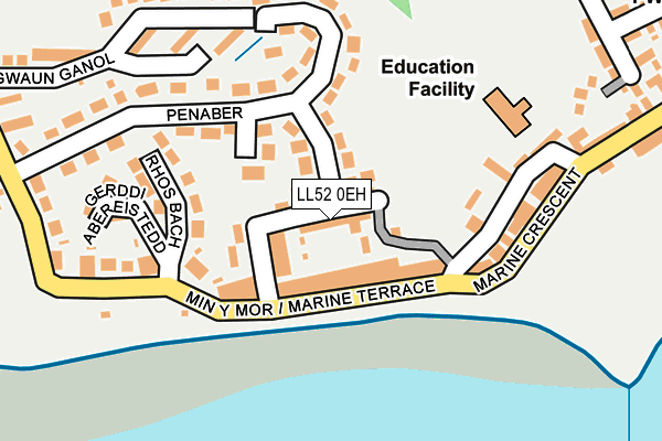LL52 0EH map - OS OpenMap – Local (Ordnance Survey)