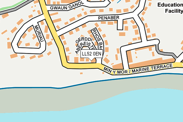 LL52 0EN map - OS OpenMap – Local (Ordnance Survey)