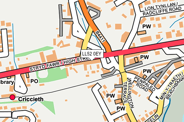 LL52 0EY map - OS OpenMap – Local (Ordnance Survey)
