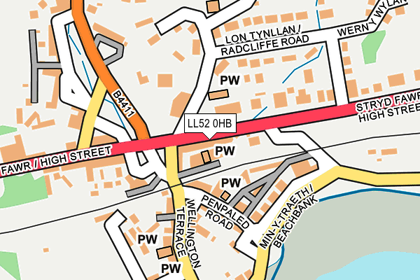 LL52 0HB map - OS OpenMap – Local (Ordnance Survey)