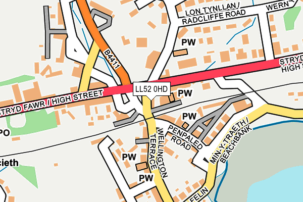 LL52 0HD map - OS OpenMap – Local (Ordnance Survey)