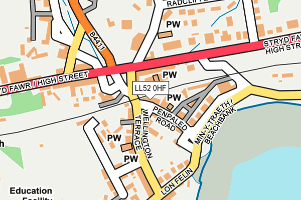 LL52 0HF map - OS OpenMap – Local (Ordnance Survey)