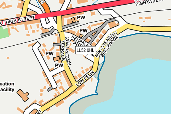 LL52 0HL map - OS OpenMap – Local (Ordnance Survey)