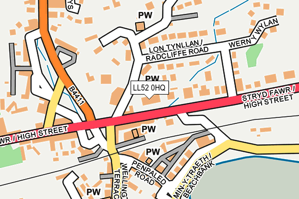 LL52 0HQ map - OS OpenMap – Local (Ordnance Survey)