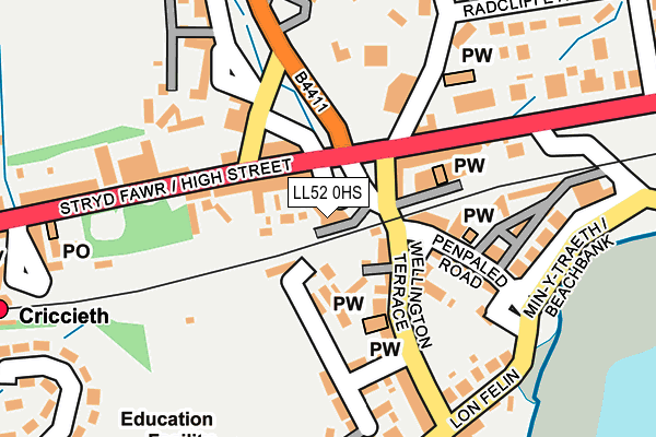 LL52 0HS map - OS OpenMap – Local (Ordnance Survey)