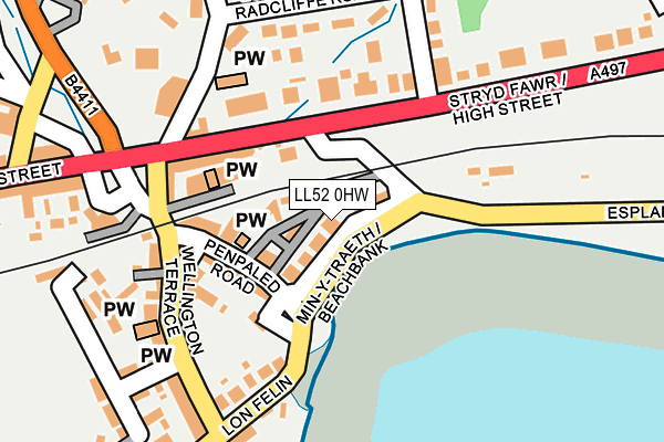 LL52 0HW map - OS OpenMap – Local (Ordnance Survey)
