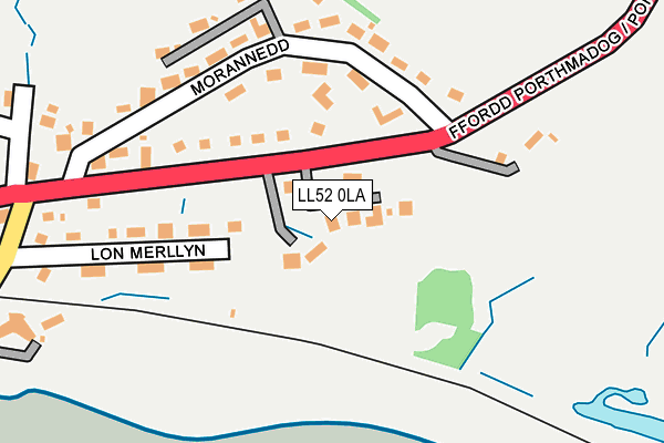 LL52 0LA map - OS OpenMap – Local (Ordnance Survey)